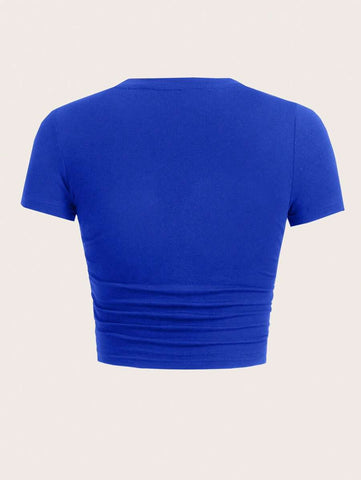 EZwear Letter Graphic Crop Tee