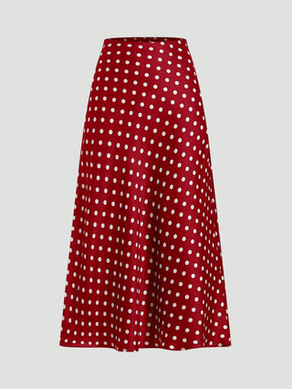 Elegant Polka Dot Print Vacation Style Skirt