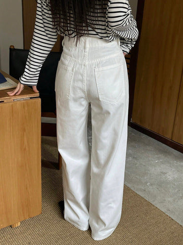 Women's Leopard Print Wide Leg Loose Casual Jeans With Pockets