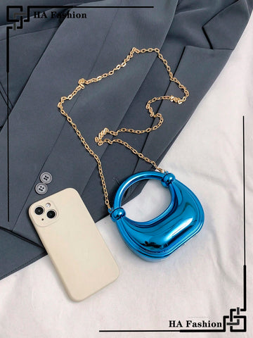 Acrylic Crescent Moon Box Shaped Handbag