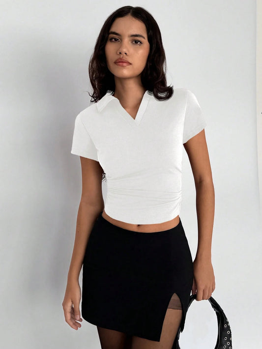 Essnce Women's V-Neck Short Sleeve T-Shirt