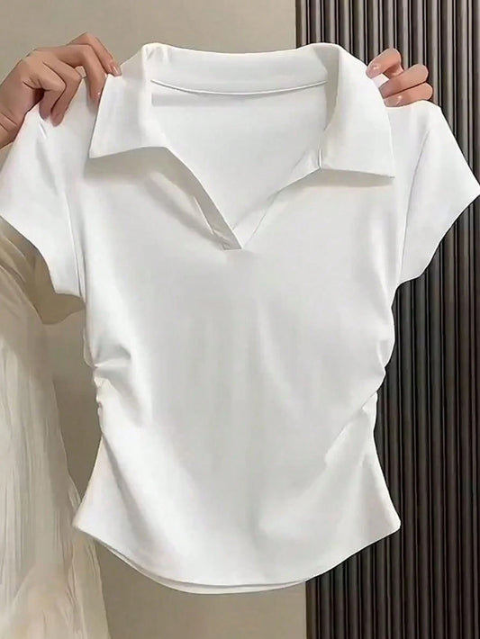 Essnce Women's V-Neck Short Sleeve T-Shirt