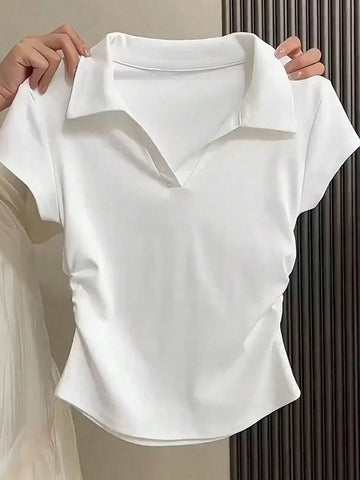 Essnce Women's V-Neck Short Sleeve T-Shirt