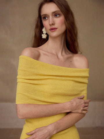 MOTF PREMIUM FOLDOVER OFF THE SHOULDER KNIT TOP