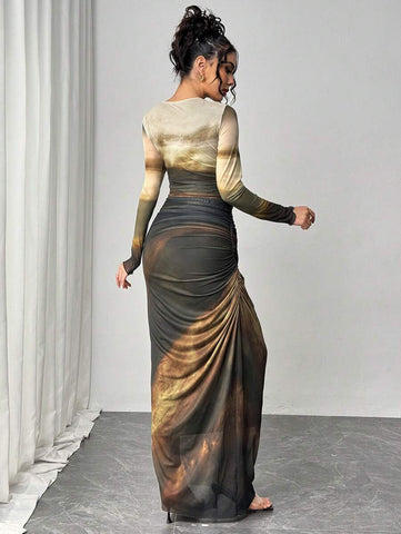 BAE Women's Tie-Dye Pleated Dress