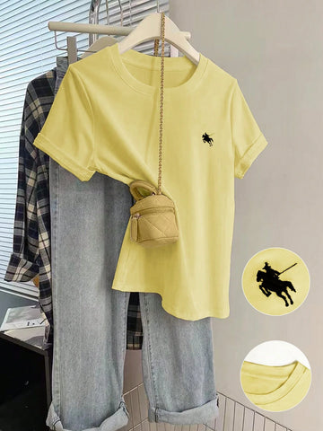 Women Graphic Embroidered Casual Comfortable Short Sleeve T-Shirt