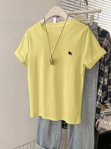 Women Graphic Embroidered Casual Comfortable Short Sleeve T-Shirt