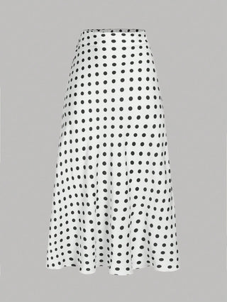 Elegant Polka Dot Print Vacation Style Skirt