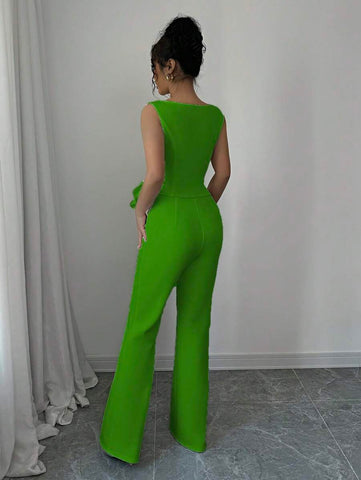 Elenzga Chic Sleeveless Top And Wide-Leg Pants Set