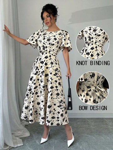 Twist Knot Strap Vacation Casual Dress
