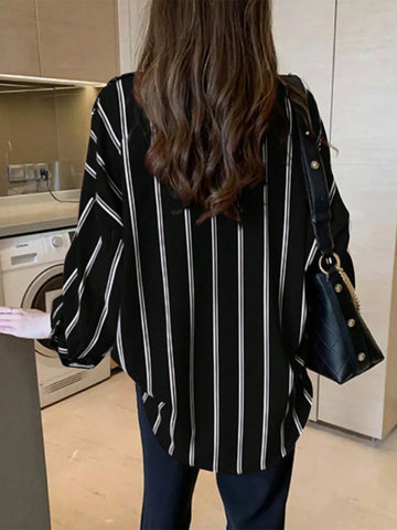 NAWLY Casual Striped Blouse For Women