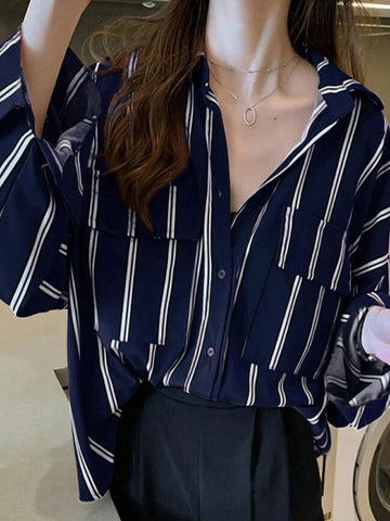 NAWLY Casual Striped Blouse For Women