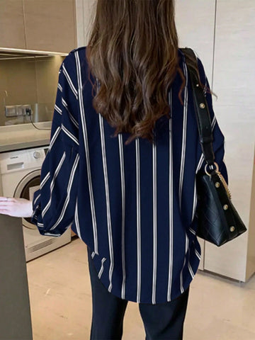 NAWLY Casual Striped Blouse For Women
