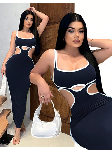 Women's Edged Hollow Out Bodycon Sexy Sleeveless Mini Dress