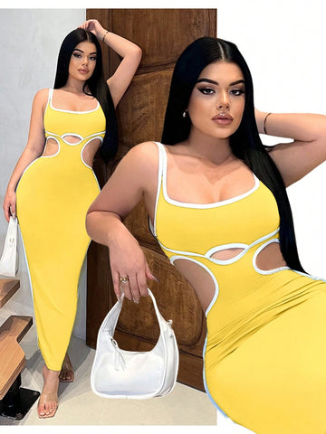 Women's Edged Hollow Out Bodycon Sexy Sleeveless Mini Dress