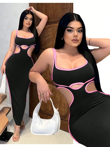 Women's Edged Hollow Out Bodycon Sexy Sleeveless Mini Dress