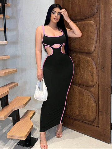 Women's Edged Hollow Out Bodycon Sexy Sleeveless Mini Dress