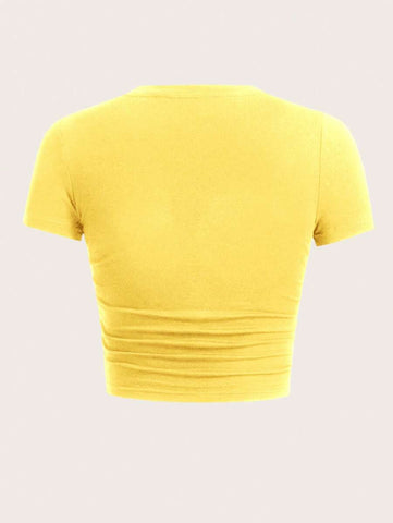 EZwear Letter Graphic Crop Tee