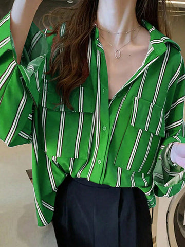 NAWLY Casual Striped Blouse For Women