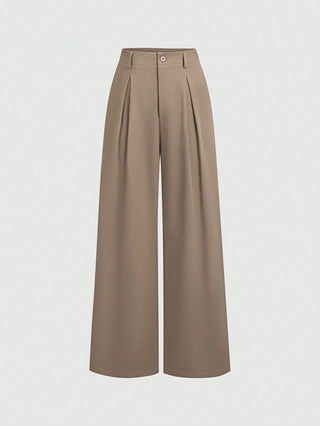 Crimp Pleated Wide-Leg Pants