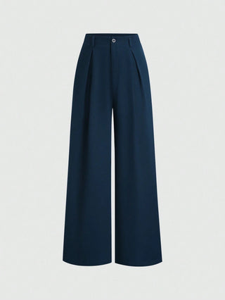 Crimp Pleated Wide-Leg Pants