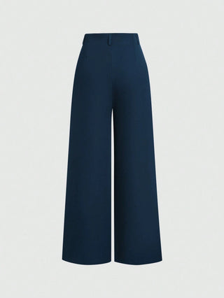 Crimp Pleated Wide-Leg Pants