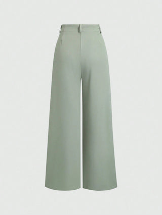 Crimp Pleated Wide-Leg Pants