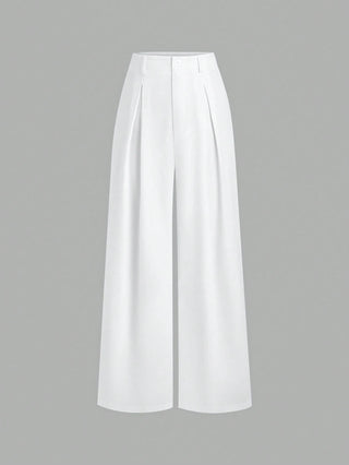 Crimp Pleated Wide-Leg Pants