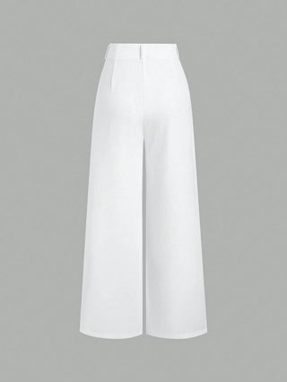 Crimp Pleated Wide-Leg Pants