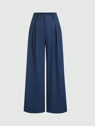 Crimp Pleated Wide-Leg Pants