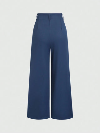 Crimp Pleated Wide-Leg Pants