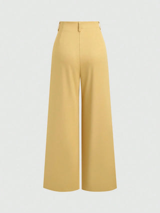 Crimp Pleated Wide-Leg Pants