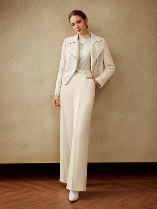 MOTF PREMIUM WIDE BELT DETAIL SUIT PANTS