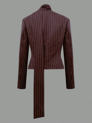Elegant Striped Blazer Jacket