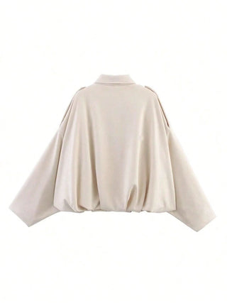 Solid Color Faux Suede Aviator Jacket