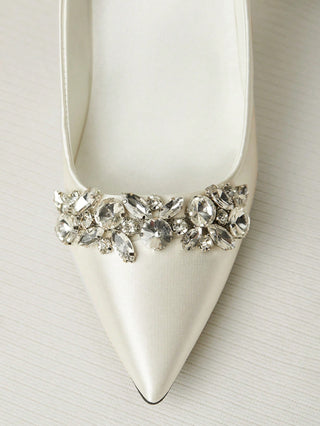 Rhinestone detail satin heels