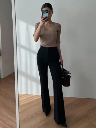 Elongated Flare Leg Pants