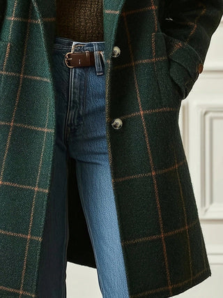 Classic Color Plaid Lapel Coat