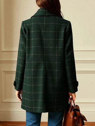 Classic Color Plaid Lapel Coat