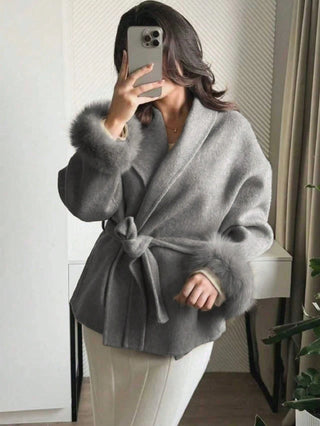 Wool Blend Long Sleeve Coat
