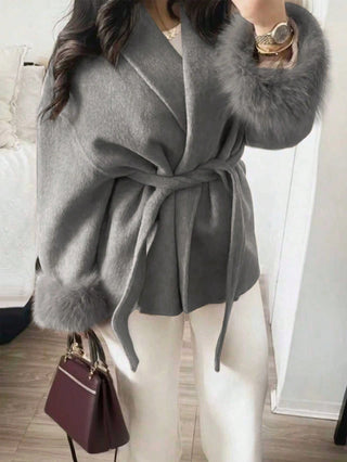 Wool Blend Long Sleeve Coat