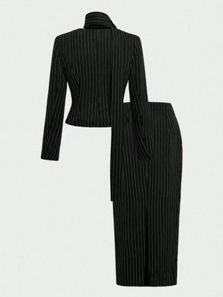 Long Sleeve Waist Fitted Suit