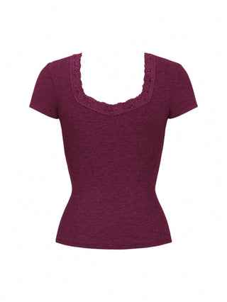 Square Neck Short Sleeve Top