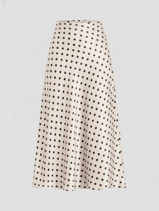 Elegant Polka Dot Print Vacation Style Skirt