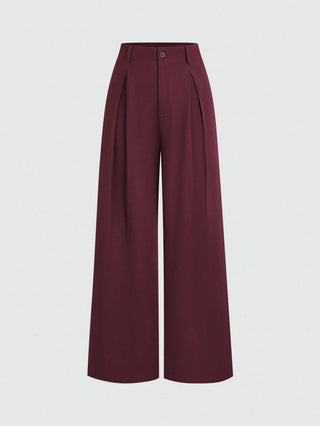Crimp Pleated Wide-Leg Pants