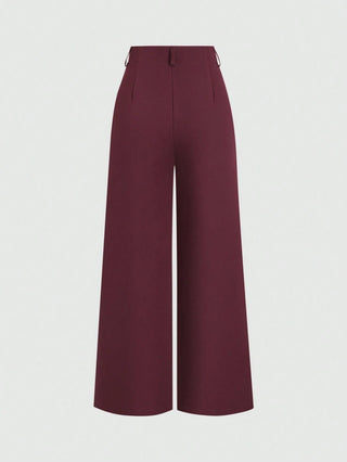 Crimp Pleated Wide-Leg Pants