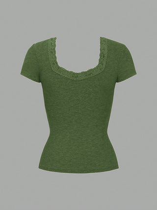 Square Neck Short Sleeve Top