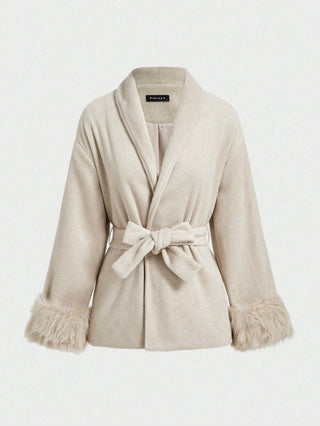 Wool Blend Long Sleeve Coat