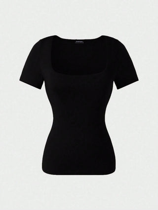 Square Neck Short Sleeve Top
