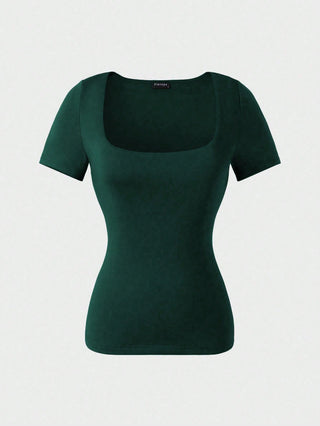 Square Neck Short Sleeve Top